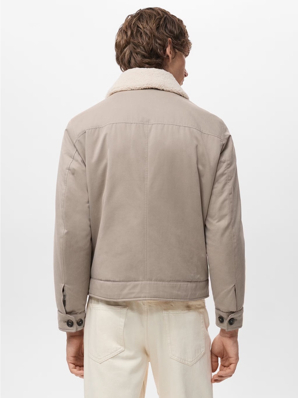 NWT (size small) MANGO QUILTED JACKET WITH SHEARLING-EFFECT COLLAR - Picture 3 of 13